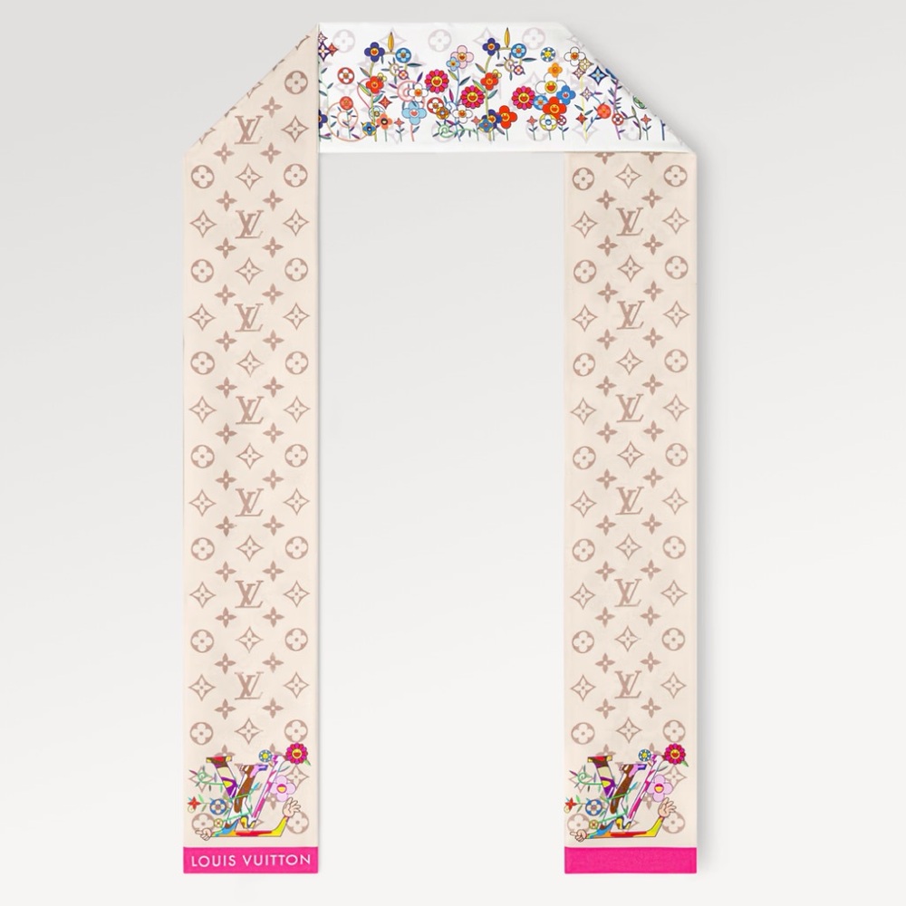 ππ₯ Louis Vuitton Murakami π₯π LV x TM Superflat Monogram 2025 Silk Bandeau - Picture 10 of 10